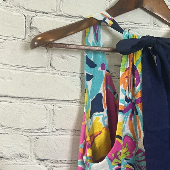 Lilly Pulitzer Amanda Besame Mucho Pink Blue Floral Maxi Dress Size XL - Picture 12 of 15